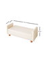 Atelier Del Sofa Banco TEDDY Sandikli - Blanco Tela Suave para Sala de Estar o Dormitorio, Medidas 115x50x40 cm